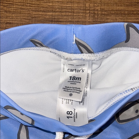 Carter's Gray and Blue Shark Shirt - Picture 6 of 8